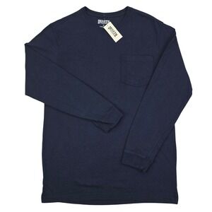 Duluth Trading Longtail T Shirt Mens Medium Navy Blue Pocket Tee Long Sleeve NWT